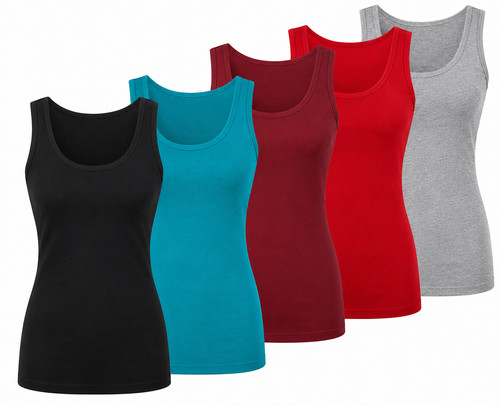 Ladies cotton ribbed vest - ladies,