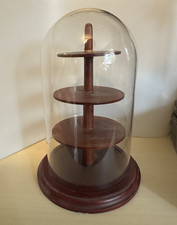 Lovely Wooden Mahogany Thimble Display Acrylic Dome