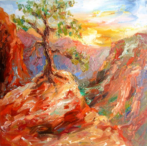 Zion original oil - original, painting