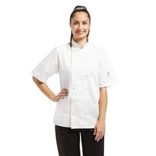 Whites Unisex Polycotton Short Sleeve Chef Jacket XL Double Breasted White