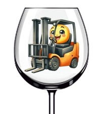 12x Colourful Forklift Truck Vinyl Sticker Decal Tumbler Wine Glass Bottle Mug