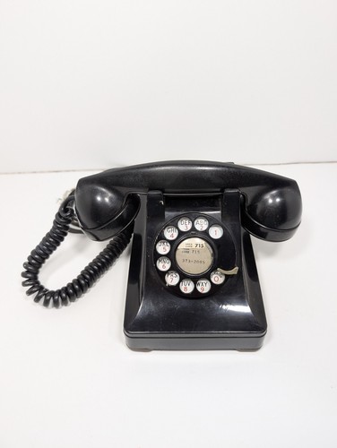 Vintage rotary phone black - rotary,