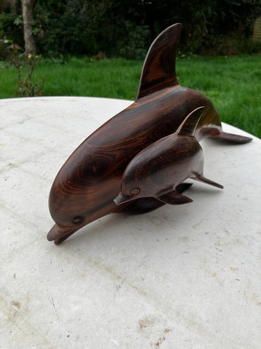 Two dolphin smooth wooden - dolphin,