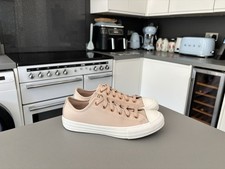 Converse all star leather low top pink blush trainers with rose gold detailing