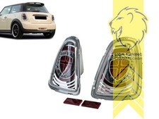 LT Pair LED Rear Lights Mini Cooper Union Jack R56 R57 10-14 chrome red LHD