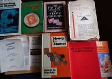 STAMP COLLECTING INVESTMENT DEALING Philately Philatelic Small bundle lot books