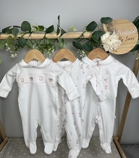 NEXT Baby Girls Set Of 3 Preloved Animal Sleepsuits Upto 1 Month