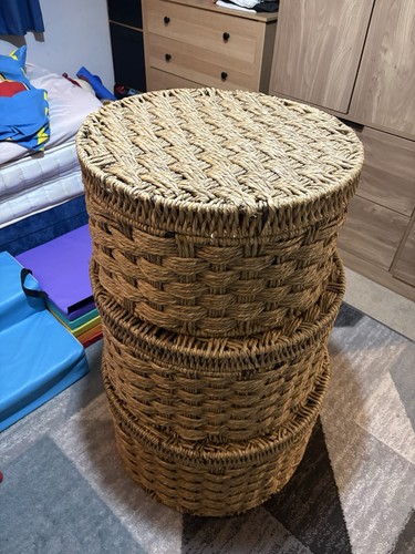 Round woven seagrass wicker - 3,