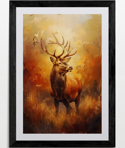 Stag deer framed canvas - stag,