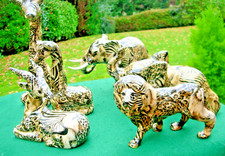 Vintage Collage Safari Collection Wild Animal Standing Figures