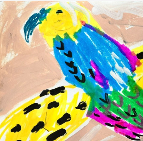 Original parrot painting - original,
