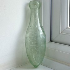 Antique Torpedo Glass Bottle with Round Bottom, Bowden Ilfracombe, 18cm-7"