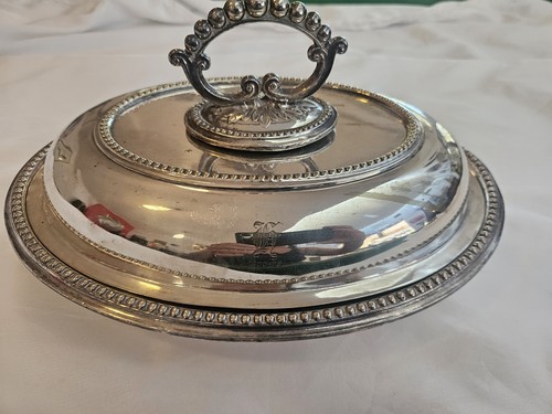 Vintage heavy oval silver - oval,