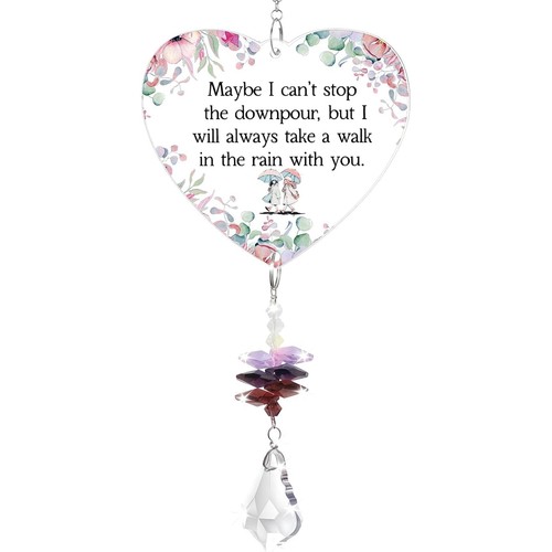 Crystal heart suncatcher - crystal,