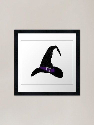 Witch hat purple framed art - hat,