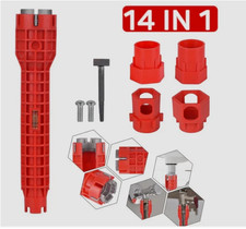 14 IN 1 FAUCET SINK BASIN INSTALLER PIPE WRENCH TAP SPANNER MULTIFUNCTION TOOLS
