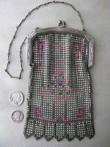 Antique silver deco frame - deco, pink