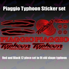 Piaggio Typhoon Tech for fun Decals/Stickers 50 80 125 172 183  RED AND BLACK