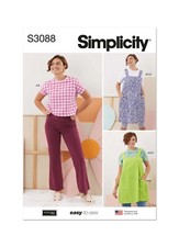 SIMPLICITY Sewing Pattern 3088 Misses Top,Trouser, Apron Dress 30-52 FLASH PRICE