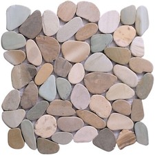 Olive Slice Pebble Mosaic Floor and Wall Mosaic Tile ($11.25/SqFt)