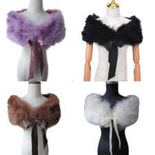 Real Ostrich Feather Fur Shrug
