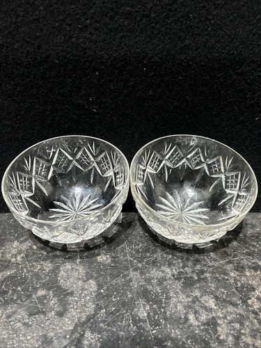 Antique pair glass crystal - antique,