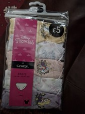 Disney Princess 5 Pack Pants Girls Age 2-3 3-4 4-5 5-6 Years New with Tags