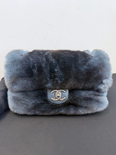 Chanel blue black gradient fur - chanel,