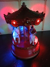 Christmas Light up Musical & Rotating Carousel merry go round horses