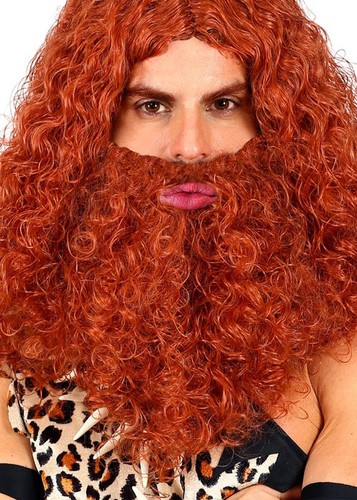 Curly bushy ginger fake - fake, beard