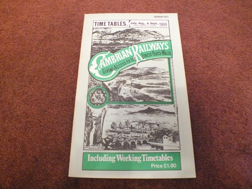 Cambrian railways time tables - cambrian,