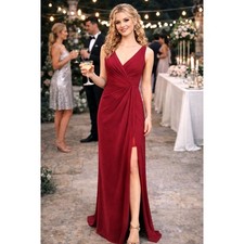 Jenny Packham V-Neck Crepe