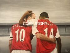 A2 canvas print of acrylic painting Thierry Henry & Dennis Bergkamp of Arsenal