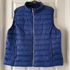 MARKS AND SPENCER SIZE 20 COBALT BLUE DOWN AND FEATHER GILET WAISTCOAT