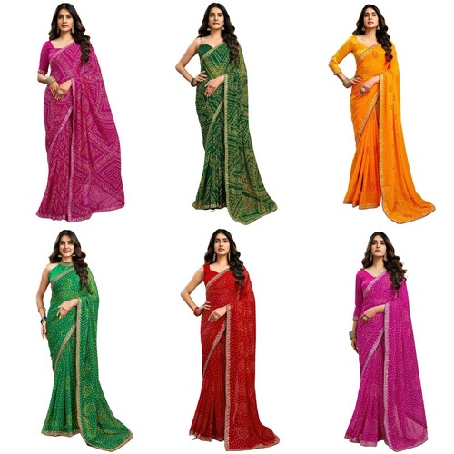 Women georgette bandhani - georgette,