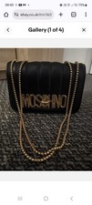 Moschino Black Leather small Shoulder Bag sleek and stylish
