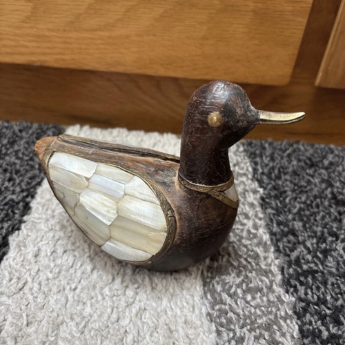 Wooden ornate carved duck - ornate,