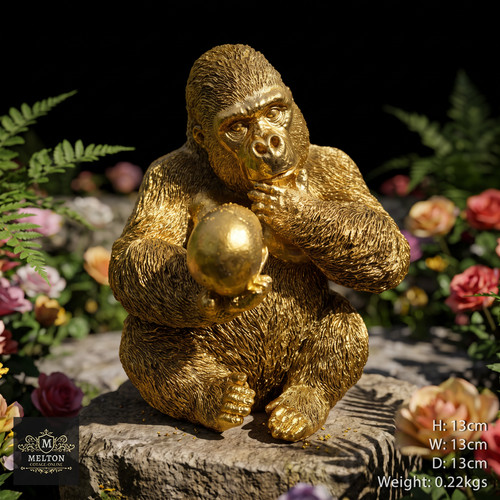 Mini gold gorilla holding - mini,