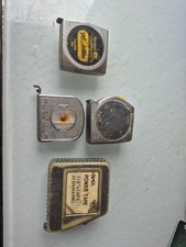 Vintage Lot X4 Tape Measures Stanleyx2, Ywllow Flex x1, Black Power Tape