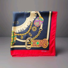 Celine Silk-Feel Vintage Scarf