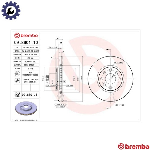 Brake disc 8601 - brake, for