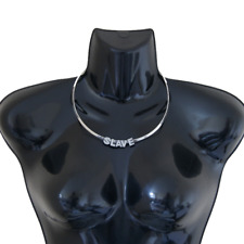 Solid 'SLAVE' Neck Band Necklace Jewellery Jewelry for Sexy Hotwife Slut Fetish