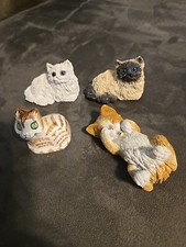 4-Vintage 1980s  Philip Laureston And 3 Other Makers Cat Figurine's 2-3in. Each