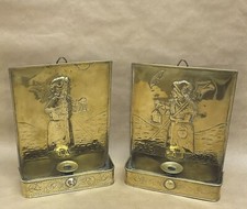 Pair Of Arts And Crafts Brass