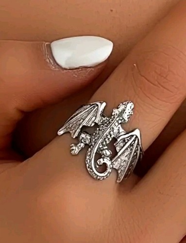 Vintage punk dragon - punk, ring