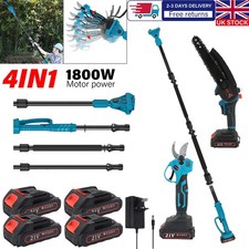 Telescopic Pole Chainsaw Long Reach Electric Tree Pruner Trimmer Branch Cutter