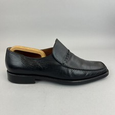 Stemar Black Leather Slip On