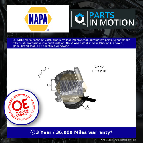 Water pump fits seat - leon, 1p1