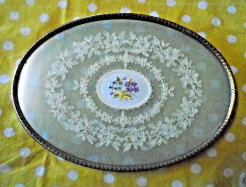 Vintage glass tray stand - glass, tray/stand