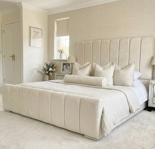 New lined panel bed frame - new,